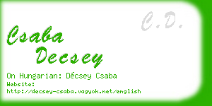 csaba decsey business card
